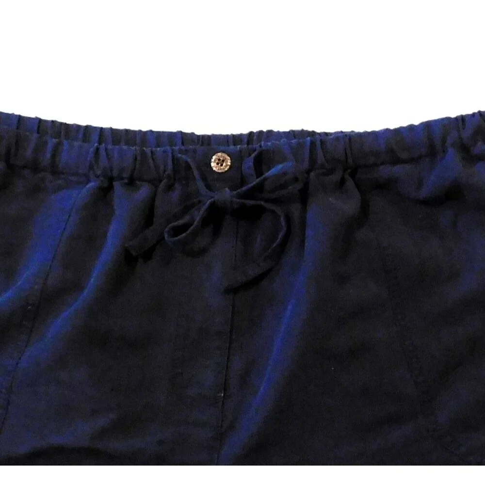 Caribbean Joe Shorts Womens 2X Navy Blue Drawstring Vacation Beachwear Rayon - Picture 2 of 7
